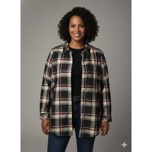 Foxcroft‎ Non-Iron Plaid Shirt Size 22W. NWOT. 28" PTP,  31"Long.  Casual,...